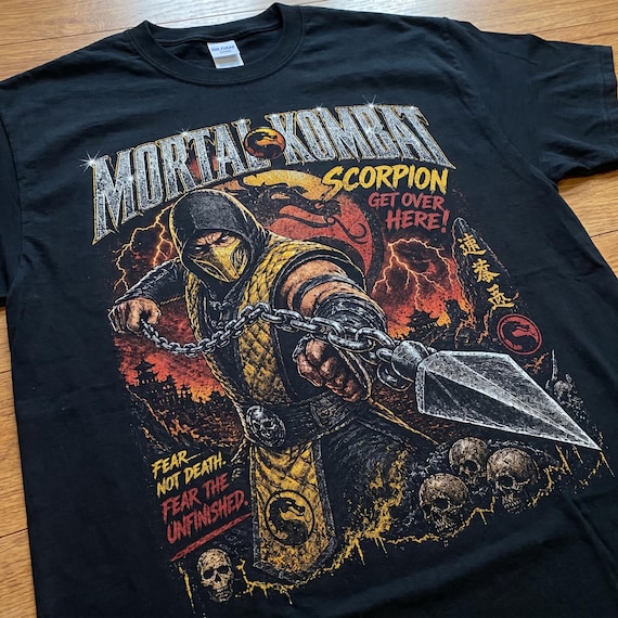 Mortal Kombat Scorpion Tee | Vintage Gaming Bootleg Graphic Shirt