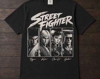 Street Fighter Characters Tee | Halftone Gaming Retro Unisex Shirt