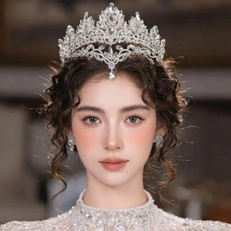 Luxury Swarovski Bridal Crystal Crown, Full Queen Tiara, Wedding ...