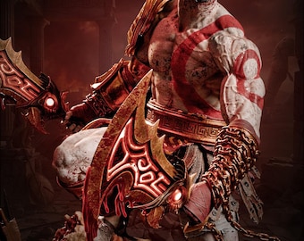 Kratos aus God of War – STL-Modell für 3D-Drucker – Hochwertiges Diorama