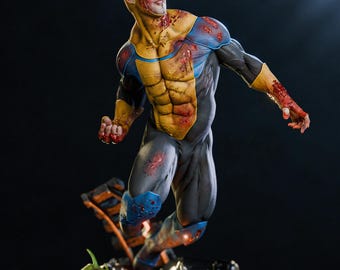 Fantasy Warrior Figure STL File | Super Hero Swordsman 3D Print Statue | Split Resin Model | DigitalDownload