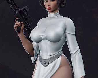 Prinzessin Leia aus Star Wars – Anime-Figur (STL-Datei) | Fantasy-Heldin (3D-Druck) | Detaillierter Resin-Bausatz | Digitaler Download
