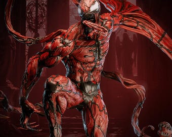 Carnage From Spider Man ( Presupported Included + Detailed ) - STL Model for Resin Printer Figure 3D Printing - High Quality Diorama