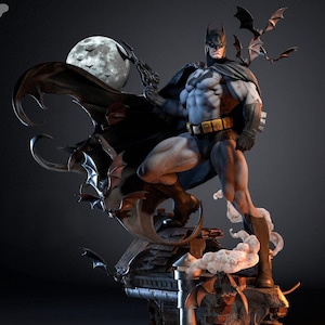 Fantasy Warrior Figure STL File | Super Hero Swordsman 3D Print Statue | Split Resin Model | DigitalDownload