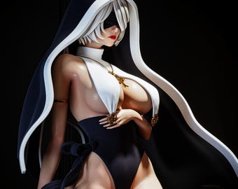 Anime Girl Figure STL File | Fantasy Heroine 3D Print Statue | Detailed Resin Garage Kit | Digital Download