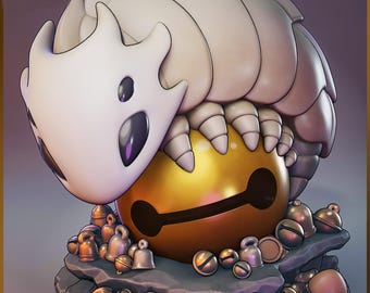 Hollow Knight Silksong From Chibi Bell Beast - STL Model for Resin Printer Figure 3D Printing - High Quality Diorama