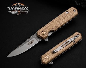 Handmade Olive Wood Folding Knife, N690 Steel Pocket Knife, EDC Camping Hunting Tool, Unique Blade For Him, Personalization Gift