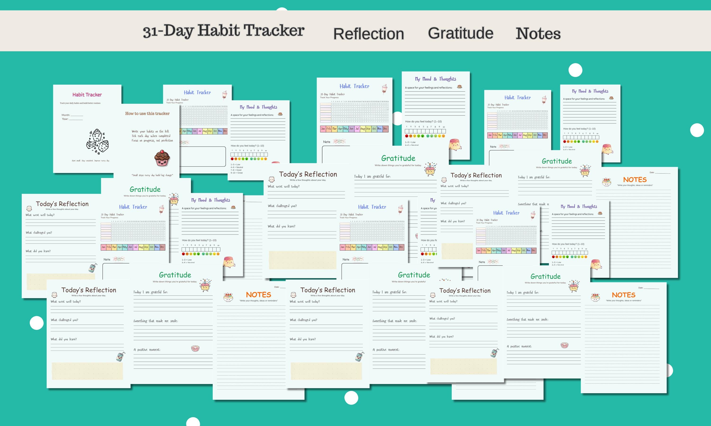 31-day Habit Tracker Printable PDF – A4 / US Letter Size - Etsy Canada