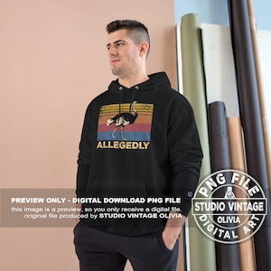 Imagen PNG de avestruz supuestamente - Gráfico retro vintage (descarga digital)