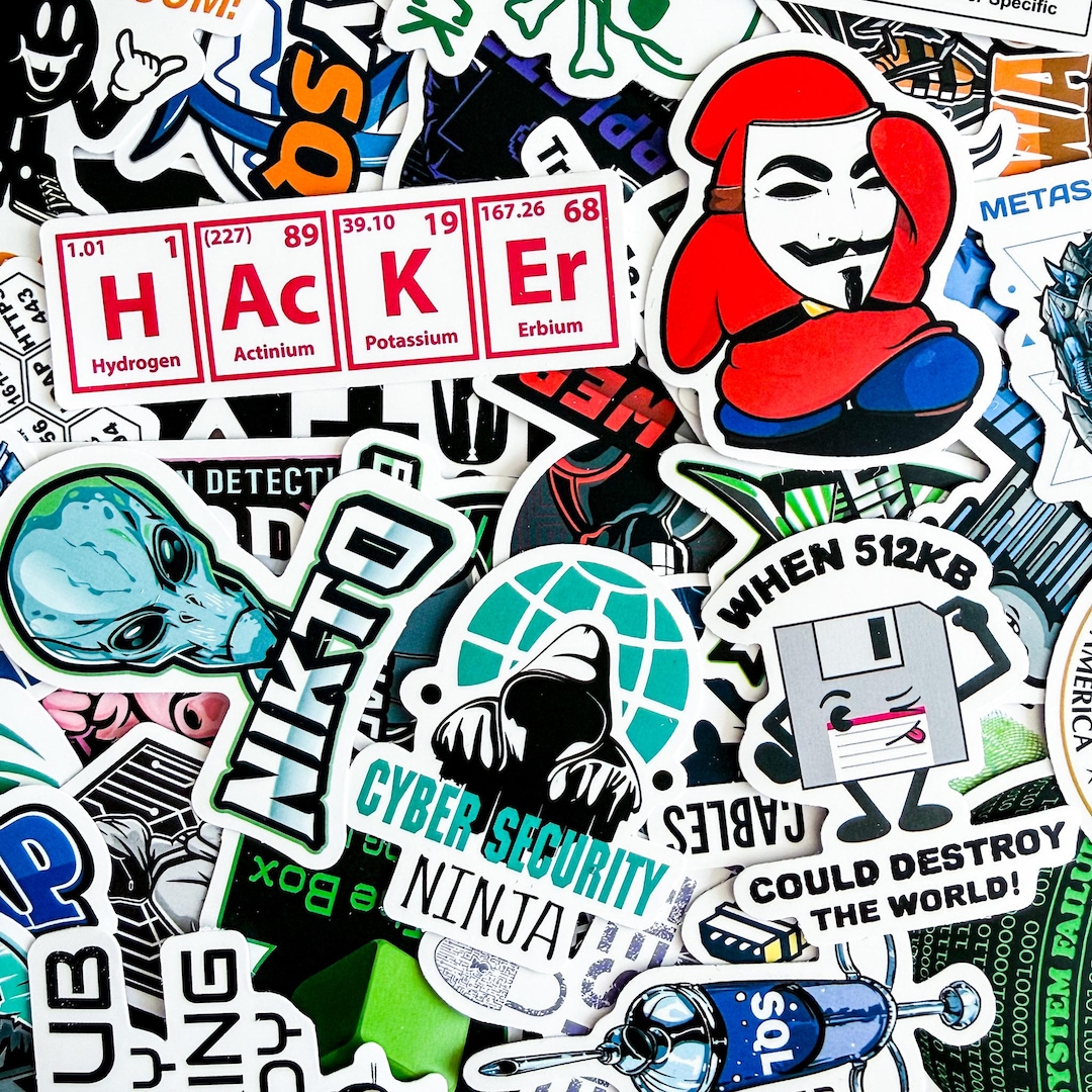 Pack of 50 Hacker Stickers, Cyber Security Stickers, Tech Humor ...