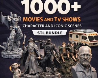 100+ berühmte TV- und Filmcharaktere formen Modelle Bundle | Bereit für den 3D-Druck mit Harz
