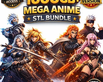 1000GB+ Mega Anime Bundle sculpts Tabletop RPG | Creatures, Props | STL Miniatures & Terrain