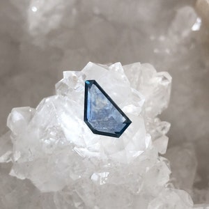 Montana Sapphire 1.16 Ct Portrait Cut Silver and Blue with Peach and Teal