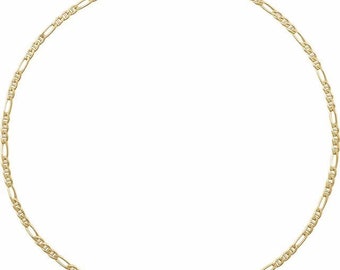 3.95 MM Yellow 14K Gold Hollow Anchor Chain with Lobster Clasp - 16 to 24 Inches