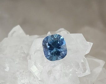 Montana Sapphire .79 CT Medium Blue Aqua Antique Cushion Cut