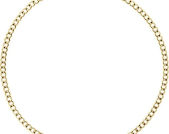 Chain - Hollow Curb - 14K Gold - 5.3mm with Lobster Clasp