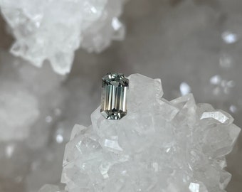 Montana Sapphire 1.04 CT Pale Blue and Peach Emerald Cut