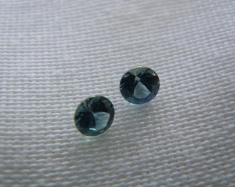 Matched Pair Fancy Montana Sapphires Blue .57 carat total 3.9mm Loose Gemstones for Jewelry, Earrings, Side Stones for a Ring