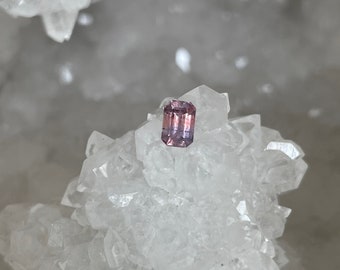 Montana Sapphire .56 CT Pink and Purple to Padparascha and Purple Color Change Emerald Cut