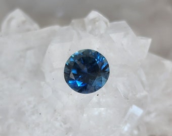 Montana Sapphire .78 CT Dark Teal Round Cut