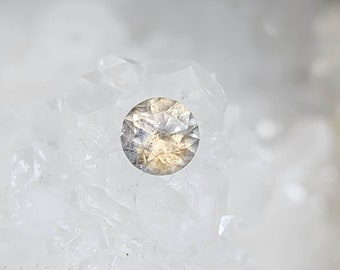 Montana Sapphire .89 CT Golden Silver Grey Round Cut