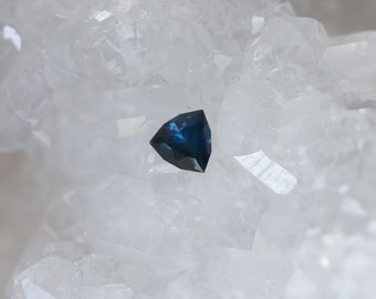 Deep Blue 0.53 Carat  Geo Trillion Cut Montana Sapphire