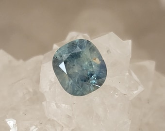 Montana Sapphire 1.40 CT Icy Blue with White Inclusions Antique Cushion Cut