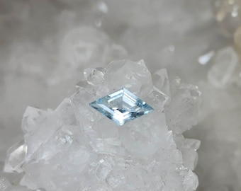 Montana Sapphire .46 CT White Blue Silver Lozenge Cut