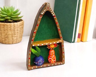 Handgeschilderde keramische boot decor, handgemaakte nautische plank kunst, keramische boot muur opknoping, kust Home decor, mini boot sculptuur cadeau