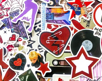 Pack of 50 Y2K Collage Stickers, Grunge Aesthetic Stickers, Indie Girl Stickers, Punk Style Stickers, Waterproof Stickers for Journal Kindle