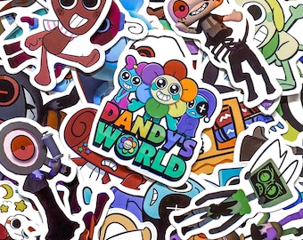Pack of 50 Dandys World Stickers, Roblox Horror Game Stickers, Cute Monster Stickers, Waterproof Stickers for Kids, Teens, Boys, Gamers