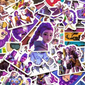50pcs Kpop Demon Hunters Stickers, Girl Hero Action Stickers, Animated Fantasy Stickers, Waterproof Stickers for Laptop, Journal, Kindle image 2