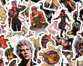 50pcs Baldurs Gate 3 Stickers, BG3 Hero Stickers, Astarion Companion RPG Stickers, Waterproof Stickers for Laptop, Journal, Water Bottle