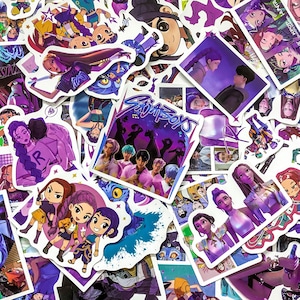 50pcs Kpop Demon Hunters Stickers, Girl Hero Action Stickers, Animated Fantasy Stickers, Waterproof Stickers for Laptop, Journal, Kindle image 1