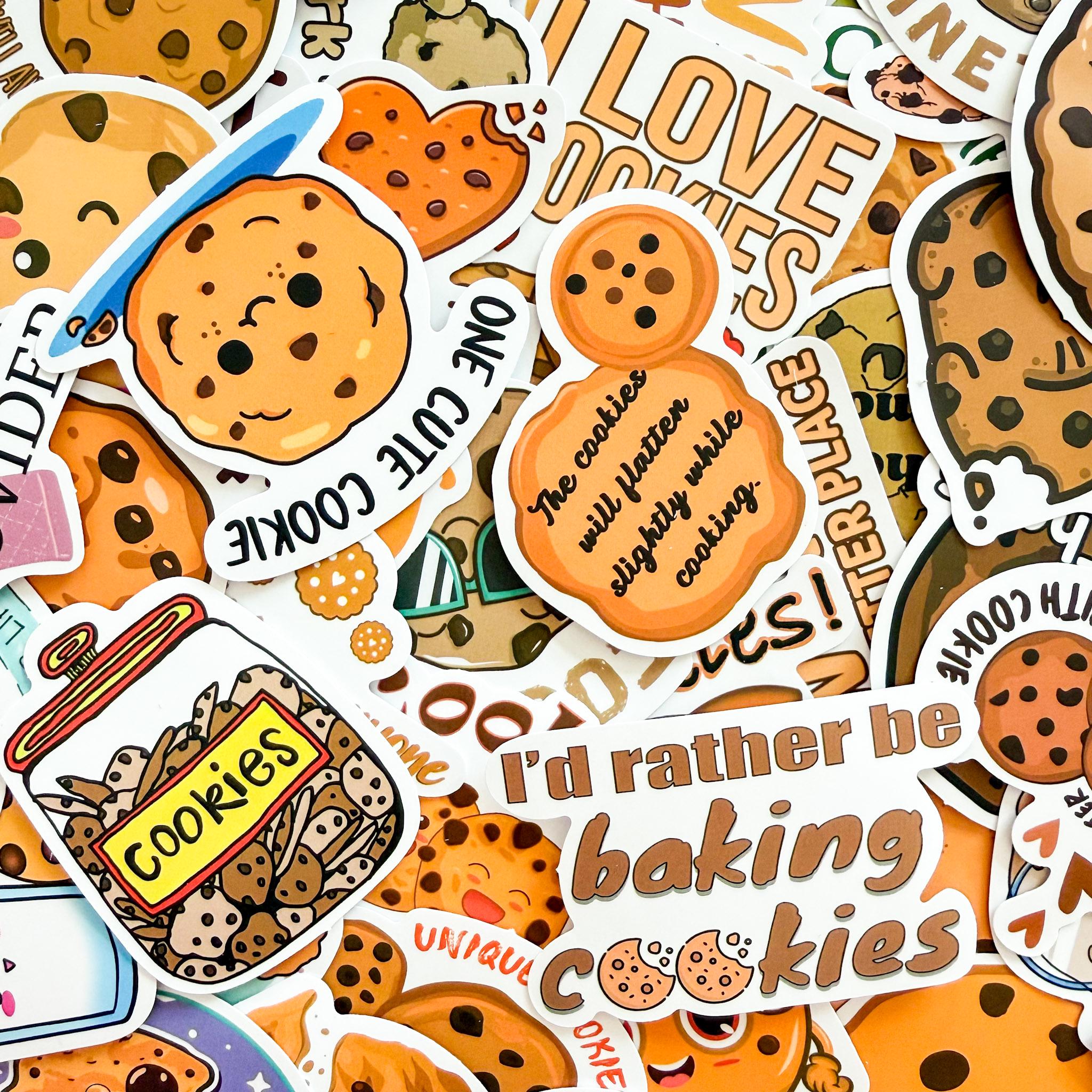 Pack of 50 Cookie Stickers, Cute Dessert Stickers Pack, Sweet Food ...