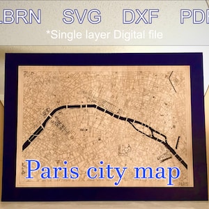 パリ市街地図 - レーザーカットデジタルファイル
