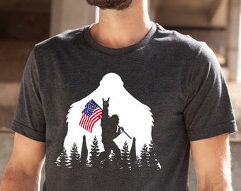bigfoot american flag shirt