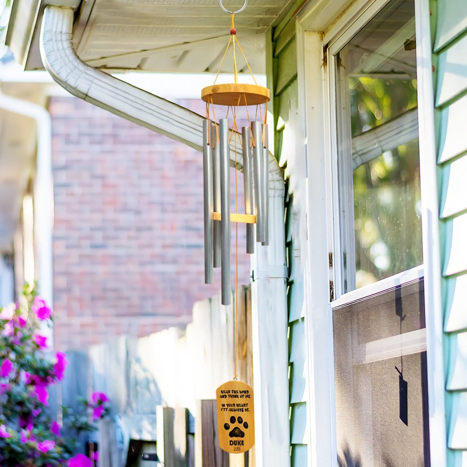 Personalized Wind Chimes, Pet Memorial Gift Chime, Always in Your Heart