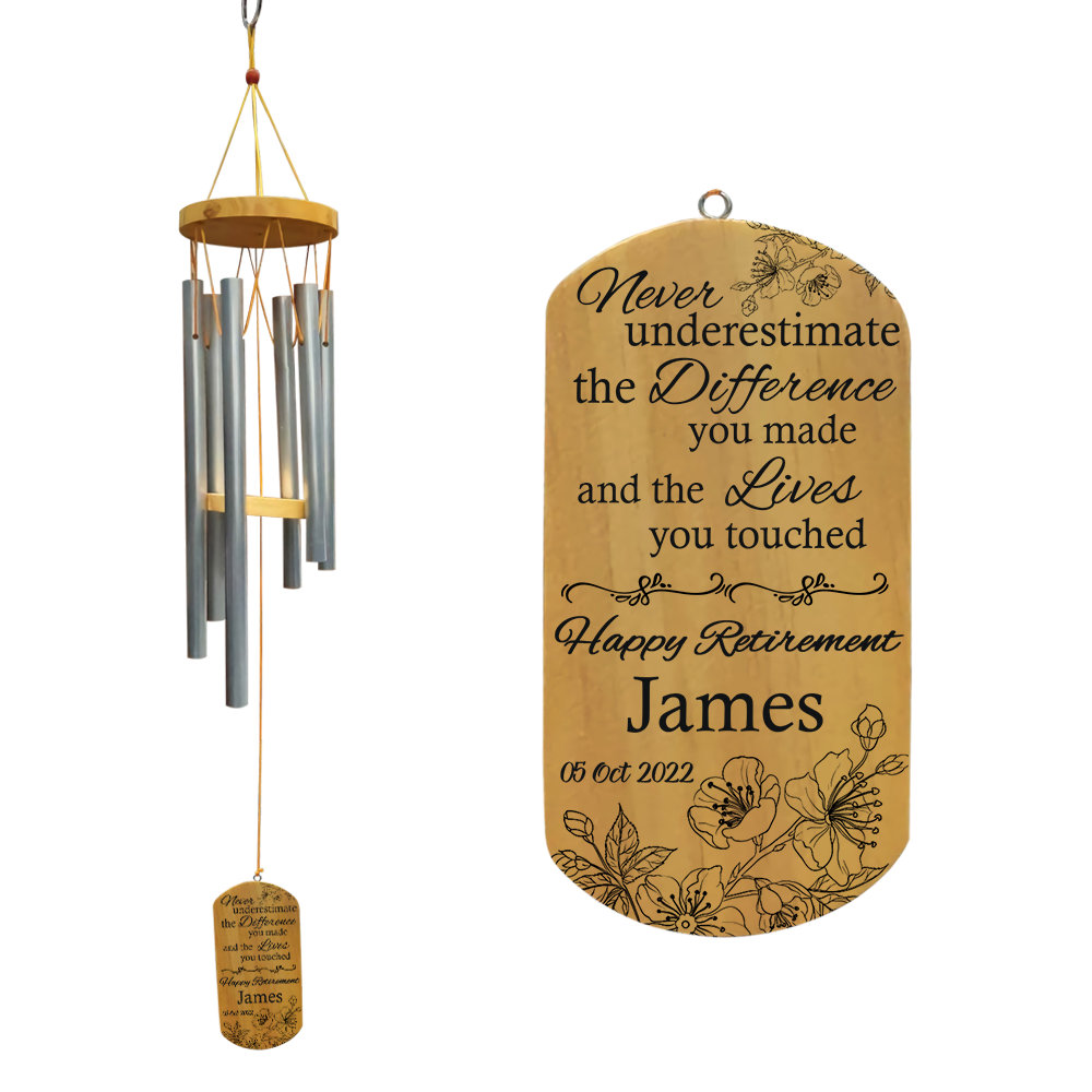 Personalized Retirement Wind Chime, Retirement Gifts