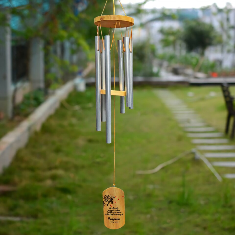 Discover In Memory Wind Chime, Cardinal Wind Chime, Personalized Wind Chime