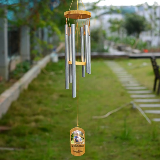 Disover Memorial Wind Chime, Personalized Photo Memory Wind Chime
