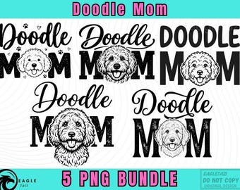 Doodle Mom PNG: Carino Doodle Dog Mom png Goldendoodle Lover Pet Owner Clipart Bundle (download digitale)