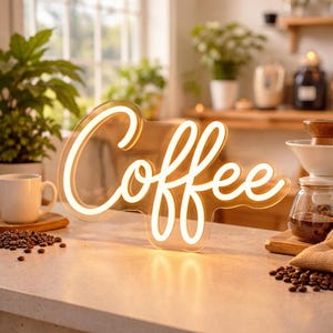Insegna al neon per caffè e panetteria / Insegna LED personalizzata con nome aziendale / Decorazione murale con luce al neon personalizzata
