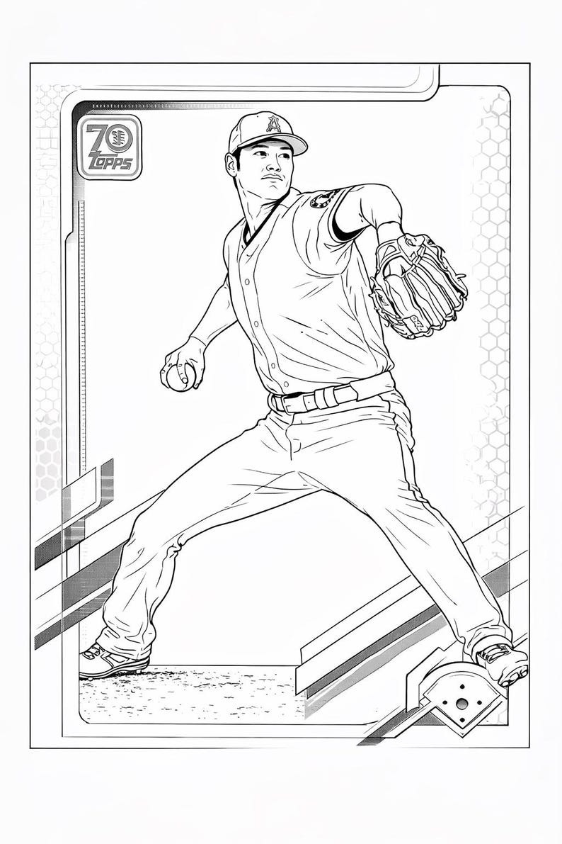 Baseball Coloring Pages Bundle Printable | Trading Card Style Sports ...