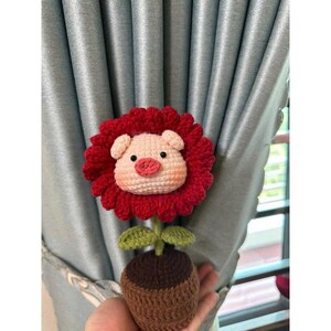 Crochet Pig Flower Pot – Cute Amigurumi Planter,Pig Crochet Pot – Kawaii Animal Plant Holder,Amigurumi Pig Planter – Handmade Flower Pot
