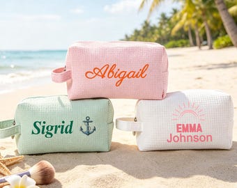 Custom Beach Bachelorette Bags, Personalized Beach Tote Bag for Bridesmaid Squad Gift, Summer Girls Trip Favors, Coastal Bride Welcome Bag