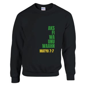 Jamaicansk Patois Matteus 7:7 Dubbeltryckt tröja – Christian Apparel Hoodie