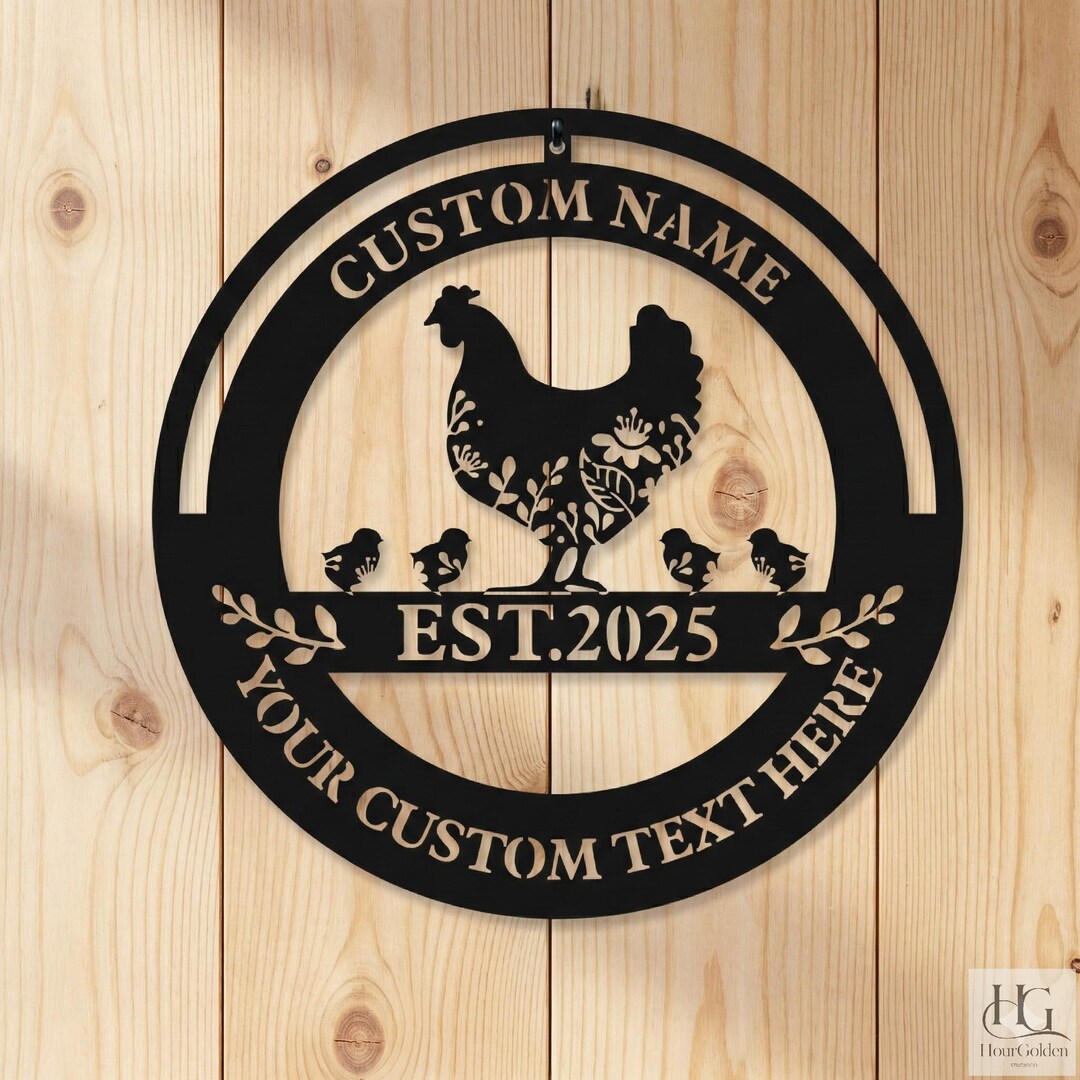 Chicken Yield Sign Personalized Chicken Metal Sign, Custom Farmhouse Metal Wall Decor ...
