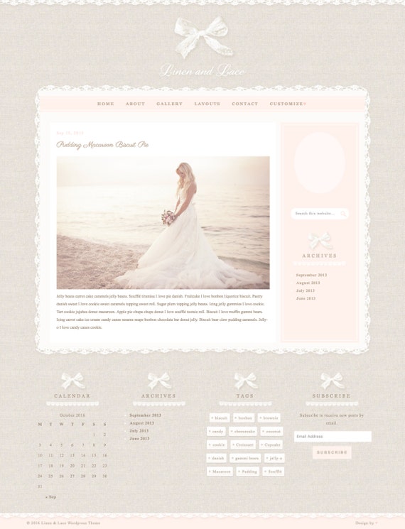 Responsive Wordpress Theme Blog Design Premade Wordpress Etsy