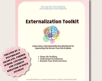 Arbeitsbuch zur Externalisierung, Narrative Therapie (druckbare Vorlage), Geführte Reflexion, Beratungsressource, Werkzeug für Therapeuten und Coaches, Kognitives Reframing